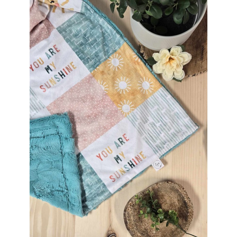 You are my sunshine - Ready to ship - Blanket - Turquoise